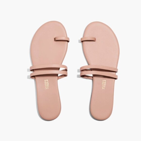 TKEES Leah Buff Sandals Women's Footwear tan cream beige Sandals toe strap 38 7 - Picture 1 of 6